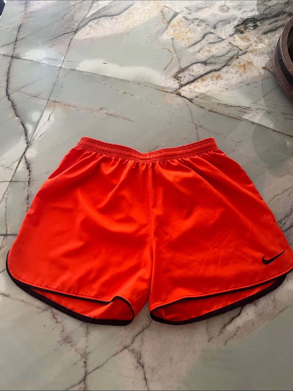 Nike Bright Orange Athletic Shorts with Black Trim